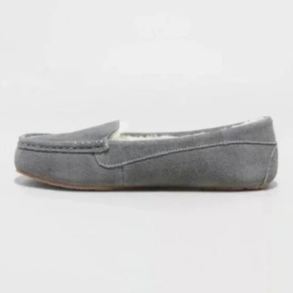 Women's Gemma Moccasin Slippers Gray Suede Leather - Stars Above™ 9 - Picture 3 of 8